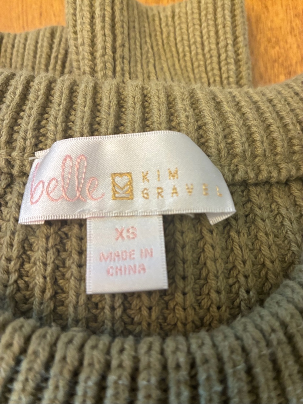 Belle by Kim Gravel Olive Ribbed Turtleneck Sweater